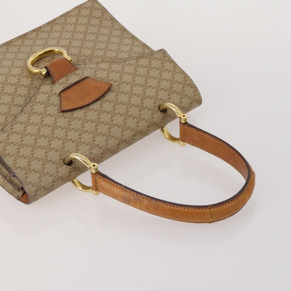 CELINE Macadam Shoulder Bag PVC 3 Set Brown Beige Auth BA15063