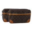 LOUIS VUITTON Monogram Compiegne 28 Clutch Bag 2 Set LV Auth BA15065-1