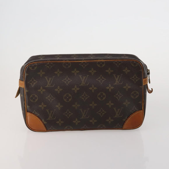 LOUIS VUITTON Monogram Compiegne 28 Clutch Bag 2 Set LV Auth BA15065