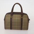 BURBERRY Shoulder Bag Hand Bag Canvas Leather 3 Set Navy Beige Auth BA15066-10