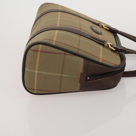 BURBERRY Shoulder Bag Hand Bag Canvas Leather 3 Set Navy Beige Auth BA15066