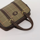 BURBERRY Shoulder Bag Hand Bag Canvas Leather 3 Set Navy Beige Auth BA15066-12