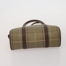 BURBERRY Shoulder Bag Hand Bag Canvas Leather 3 Set Navy Beige Auth BA15066-14