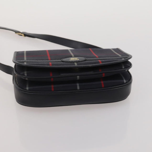 BURBERRY Shoulder Bag Hand Bag Canvas Leather 3 Set Navy Beige Auth BA15066