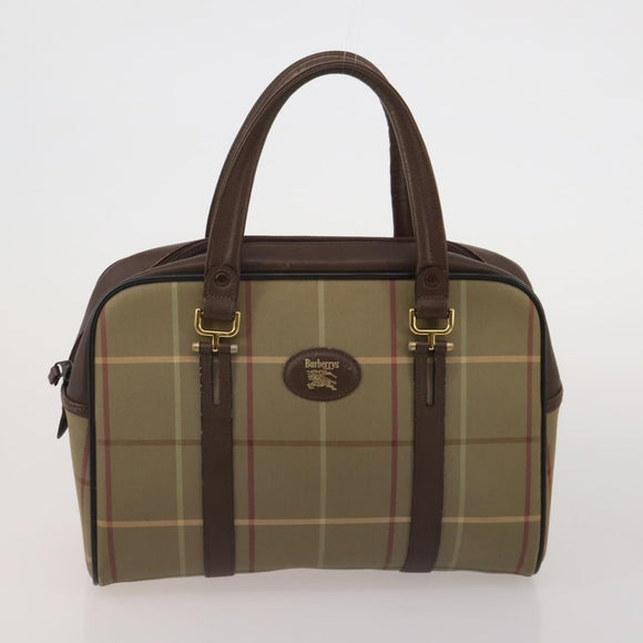 BURBERRY Shoulder Bag Hand Bag Canvas Leather 3 Set Navy Beige Auth BA15066