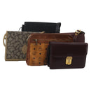 CARTIER YSL MCM Bally Clutch Shoulder Bag Leather 5 Set Black Auth BA15067-1