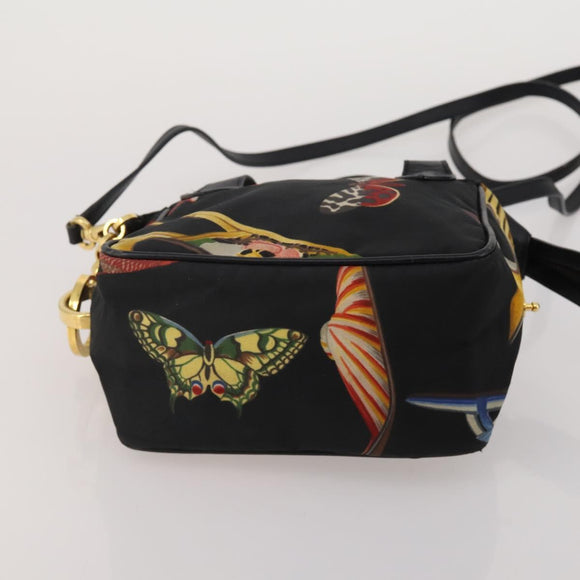 Salvatore Ferragamo Givenchy Hand Bag Canvas Nylon 3 Set Black Auth BA15068