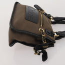 Chloe Hand Bag Canvas Leather 2 Set Khaki Red Auth BA15069-12