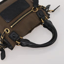 Chloe Hand Bag Canvas Leather 2 Set Khaki Red Auth BA15069-13