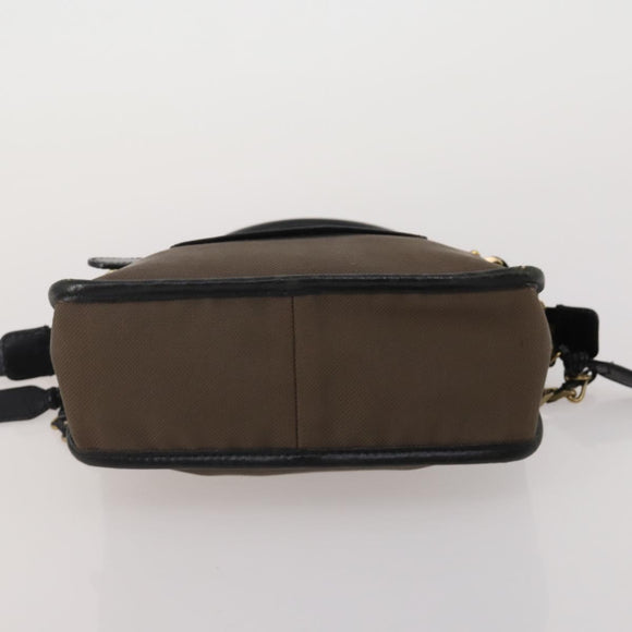 Chloe Hand Bag Canvas Leather 2 Set Khaki Red Auth BA15069