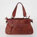 Chloe Hand Bag Canvas Leather 2 Set Khaki Red Auth BA15069-3