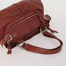 Chloe Hand Bag Canvas Leather 2 Set Khaki Red Auth BA15069-5