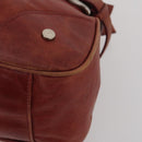 Chloe Hand Bag Canvas Leather 2 Set Khaki Red Auth BA15069-8