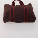 HERMES Fourre Tout Hand Bag Cotton 4 Set Navy Red gray Auth BA15070-12
