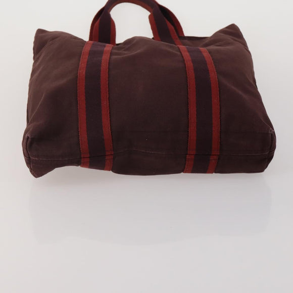 HERMES Fourre Tout Hand Bag Cotton 4 Set Navy Red gray Auth BA15070