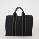 HERMES Fourre Tout Hand Bag Cotton 4 Set Navy Red gray Auth BA15070-14