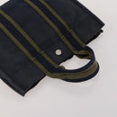 HERMES Fourre Tout Hand Bag Cotton 4 Set Navy Red gray Auth BA15070-17