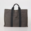 HERMES Fourre Tout Hand Bag Cotton 4 Set Navy Red gray Auth BA15070-2