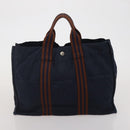HERMES Fourre Tout Hand Bag Cotton 4 Set Navy Red gray Auth BA15070-21