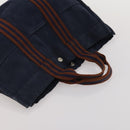 HERMES Fourre Tout Hand Bag Cotton 4 Set Navy Red gray Auth BA15070-23