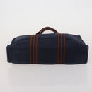 HERMES Fourre Tout Hand Bag Cotton 4 Set Navy Red gray Auth BA15070-24
