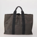 HERMES Fourre Tout Hand Bag Cotton 4 Set Navy Red gray Auth BA15070-3