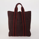 HERMES Fourre Tout Hand Bag Cotton 4 Set Navy Red gray Auth BA15070-8