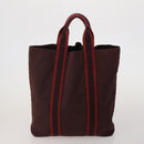 HERMES Fourre Tout Hand Bag Cotton 4 Set Navy Red gray Auth BA15070-9