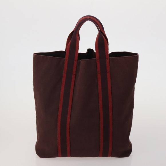 HERMES Fourre Tout Hand Bag Cotton 4 Set Navy Red gray Auth BA15070