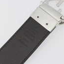 GUCCI GuccissimaGG Interlocking G Belt Leather Black Silver 473030 Auth BA15074V-11