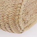 LOEWE Basket Bag Hand Bag Raffia Beige Silver Auth BA15075A-9