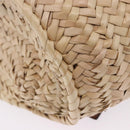 LOEWE Basket Bag Hand Bag Raffia Beige Silver Auth BA15075A-14