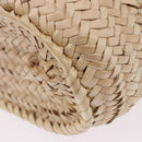 LOEWE Basket Bag Hand Bag Raffia Beige Silver Auth BA15075A-16