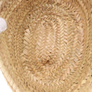LOEWE Basket Bag Hand Bag Raffia Beige Silver Auth BA15075A-10