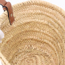 LOEWE Basket Bag Hand Bag Raffia Beige Silver Auth BA15075A-18