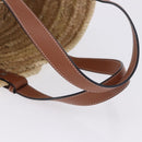 LOEWE Basket Bag Hand Bag Raffia Beige Silver Auth BA15075A-7