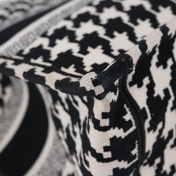 Christian Dior Staggered Pattern Book Tote Medium Bag Canvas Black Auth BA15076M