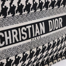 Christian Dior Staggered Pattern Book Tote Medium Bag Canvas Black Auth BA15076M-14