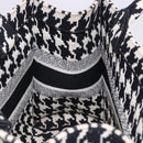 Christian Dior Staggered Pattern Book Tote Medium Bag Canvas Black Auth BA15076M-18
