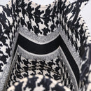 Christian Dior Staggered Pattern Book Tote Medium Bag Canvas Black Auth BA15076M-19