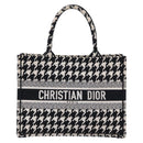Christian Dior Staggered Pattern Book Tote Medium Bag Canvas Black Auth BA15076M-2