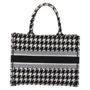 Christian Dior Staggered Pattern Book Tote Medium Bag Canvas Black Auth BA15076M-3