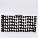 Christian Dior Staggered Pattern Book Tote Medium Bag Canvas Black Auth BA15076M-9
