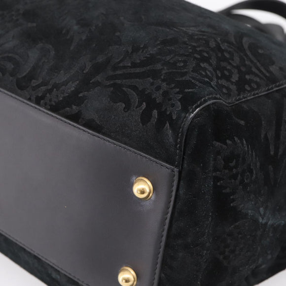 GUCCI Tote Bag Suede Black Gold 303891 Auth BA15078A