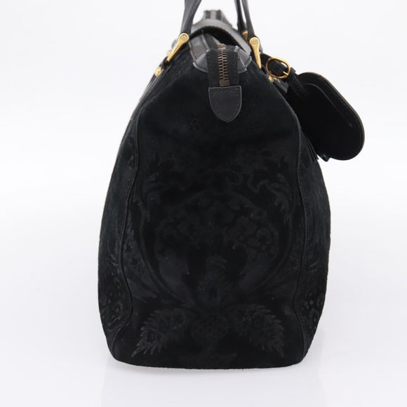 GUCCI Tote Bag Suede Black Gold 303891 Auth BA15078A