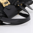 GUCCI Tote Bag Suede Black Gold 303891 Auth BA15078A-7