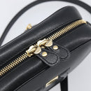 Salvatore Ferragamo Gancini Shoulder Bag Leather Black Gold Auth BA15079A-10