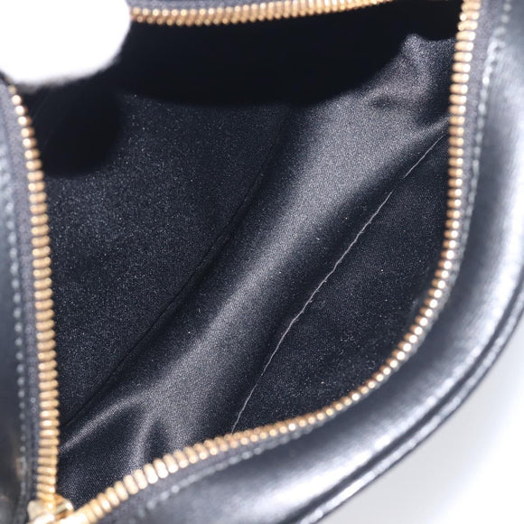 Salvatore Ferragamo Gancini Shoulder Bag Leather Black Gold Auth BA15079A