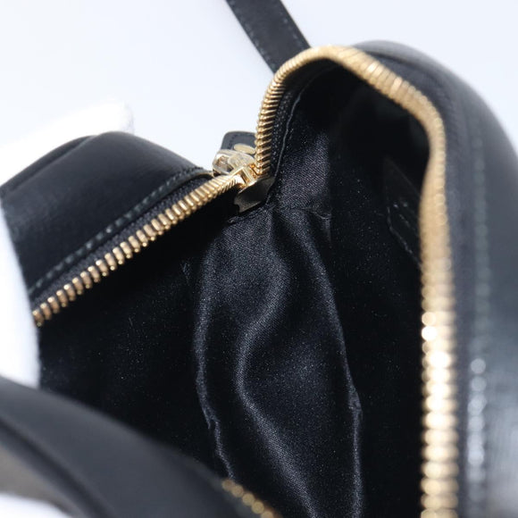 Salvatore Ferragamo Gancini Shoulder Bag Leather Black Gold Auth BA15079A