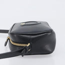 Salvatore Ferragamo Gancini Shoulder Bag Leather Black Gold Auth BA15079A-4